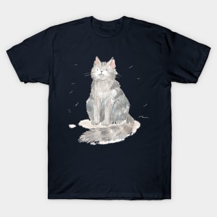 Cat Chalk Hand Drawn T-Shirt